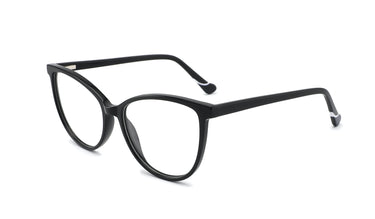 Women Urban Eyeglasses: Kidjo - Black - SpaceSMART Eye Clinic (Diagonal View)